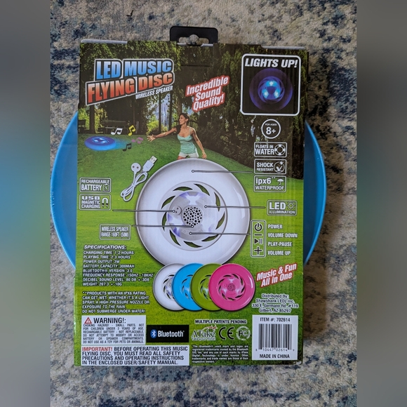 NWT Blazing Ledz Toy LED Music Flying Disc Wireless Speaker - Picture 5 of 5